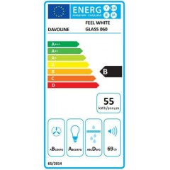 Davoline Feel Glass Απορροφητήρας Καμινάδα 60cm Λευκός Davoline Feel Glass Απορροφητήρας Καμινάδα 60cm Λευκός